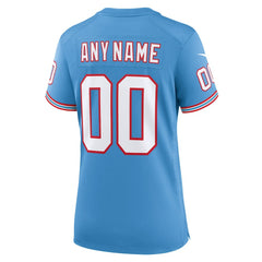 Tennessee Titans Women's Oilers Throwback Custom Game Jersey - Light Blue discount