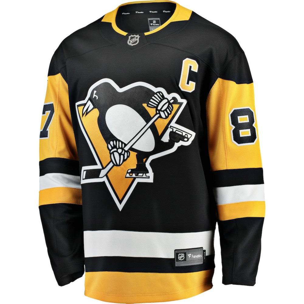 Sidney Crosby Pittsburgh Penguins Fanatics Captain Patch Home Breakaway Jersey - Black Jerseys