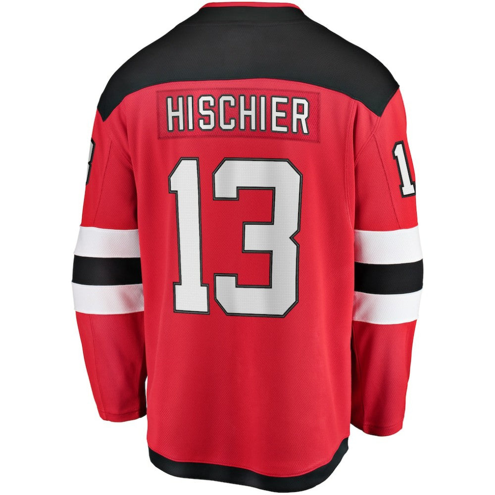Nico Hischier New Jersey Devils Fanatics Captain Patch Home Breakaway Jersey - Red Jerseys