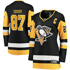Sidney Crosby Pittsburgh Penguins Fanatics Women's Captain Patch Home Breakaway Jersey - Black Jerseys