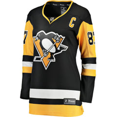 Sidney Crosby Pittsburgh Penguins Fanatics Women's Captain Patch Home Breakaway Jersey - Black Jerseys