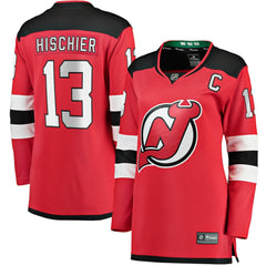 Nico Hischier New Jersey Devils Fanatics Women's Captain Patch Home Breakaway Jersey - Red Jerseys