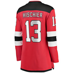 Nico Hischier New Jersey Devils Fanatics Women's Captain Patch Home Breakaway Jersey - Red Jerseys