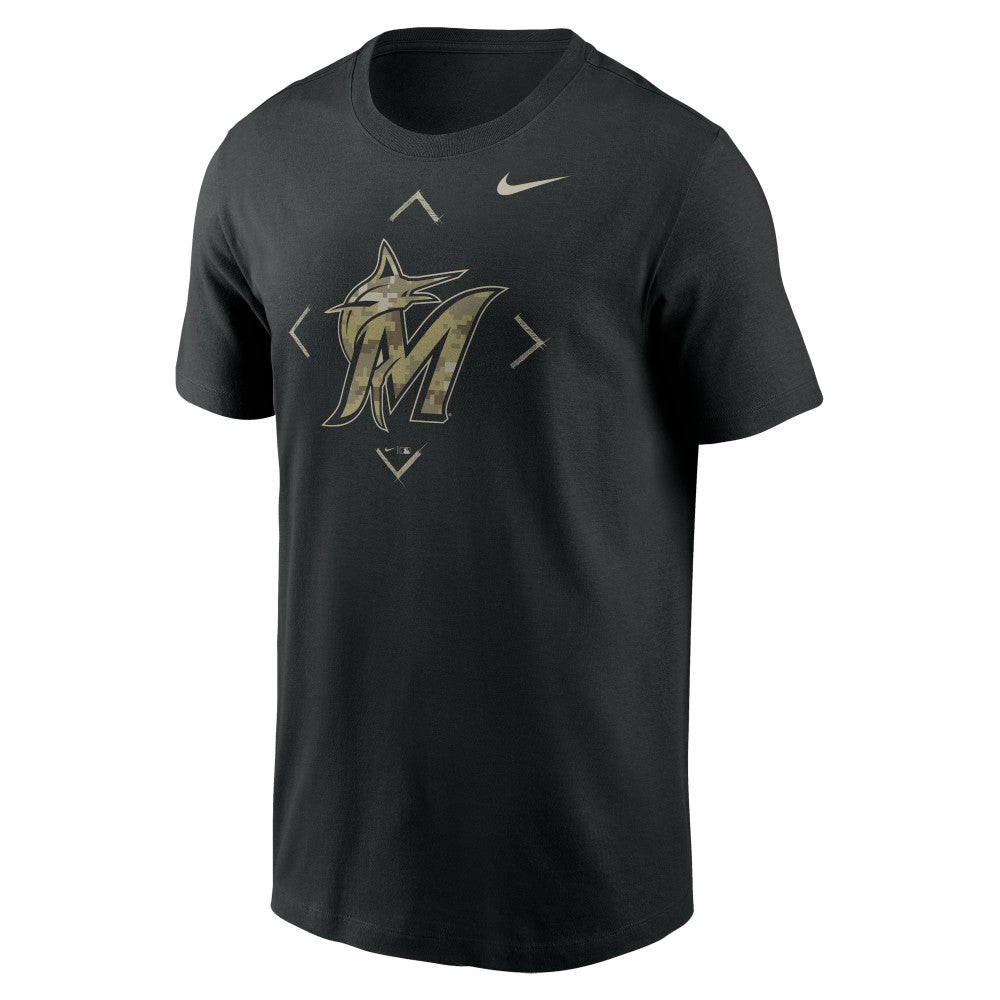 Miami Marlins Camo Logo T-Shirt Black