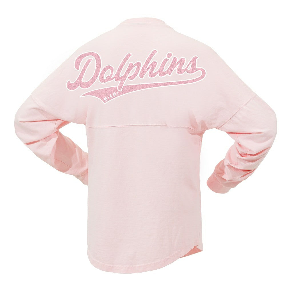 Miami Dolphins Women's Millennial Spirit Jersey T-Shirt - Pink outlet