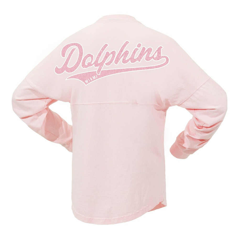 Miami Dolphins Women's Millennial Spirit Jersey T-Shirt - Pink outlet