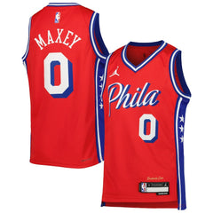 Tyrese Maxey Philadelphia 76ers Jordan Brand Youth Swingman Jersey - Statement Edition - Red on sale