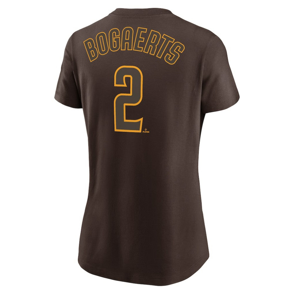 Xander Bogaerts San Diego Padres Women's Name & Number T-Shirt Brown