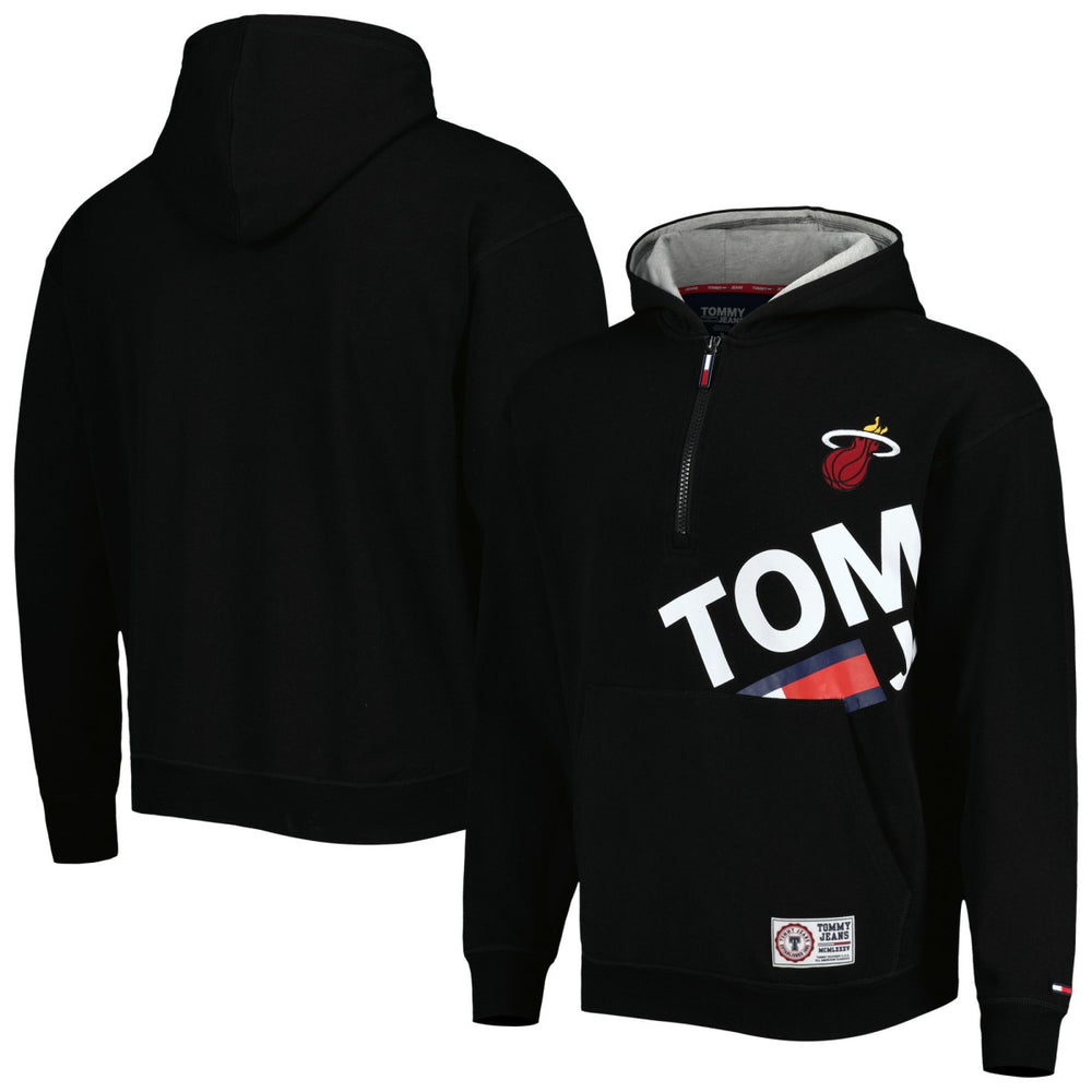 Miami Heat Tommy Jeans Bernard Half-Zip Hoodie - Black sale