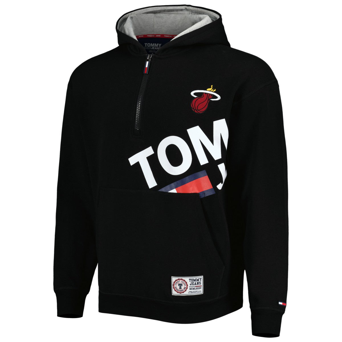 Miami Heat Tommy Jeans Bernard Half-Zip Hoodie - Black sale