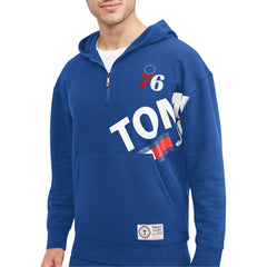 Philadelphia 76ers Tommy Jeans Bernard Half-Zip Hoodie - Royal on sale