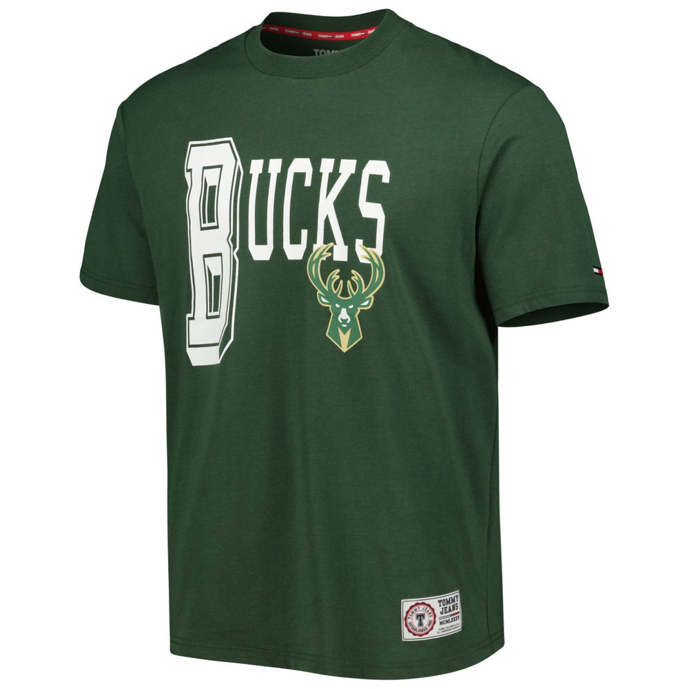 Milwaukee Bucks Tommy Jeans Mel Varsity T-Shirt - Hunter Green online