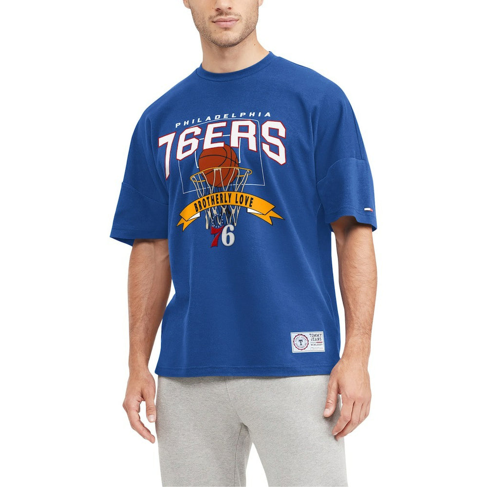 Philadelphia 76ers Tommy Jeans Tim Backboard T-Shirt - Royal for sale