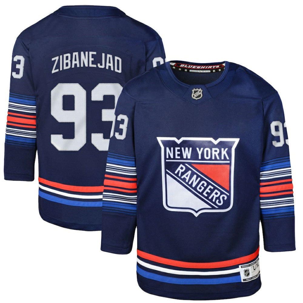 Mika Zibanejad New York Rangers Youth Alternate Premier Player Jersey - Navy Jerseys