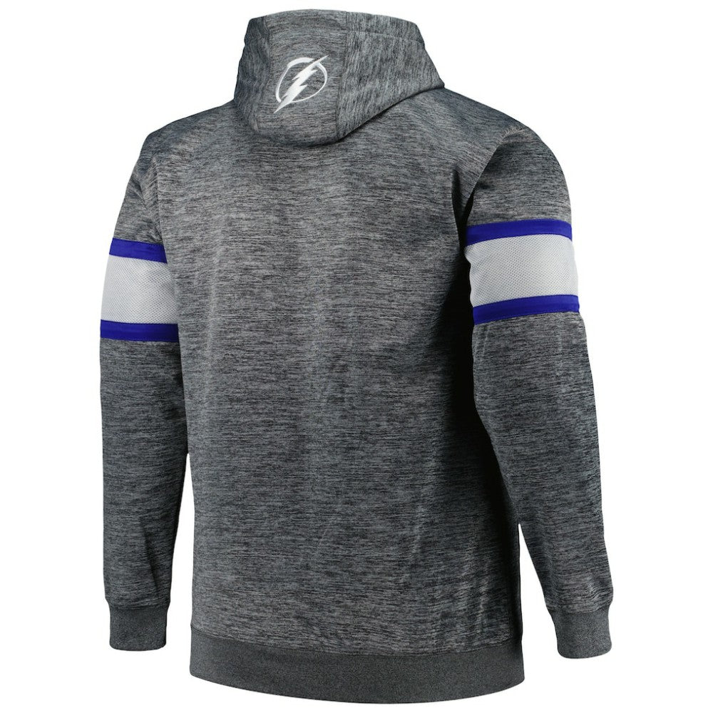 Tampa Bay Lightning Big & Tall Stripe Pullover Hoodie - Heather Charcoal Hoodies