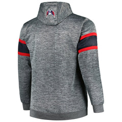 Washington Capitals Big & Tall Stripe Pullover Hoodie - Heather Charcoal Hoodies