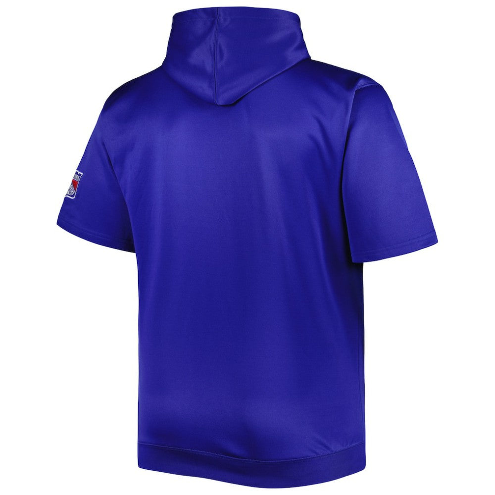 New York Rangers Big & Tall Logo Short Sleeve Hoodie - Royal Hoodies