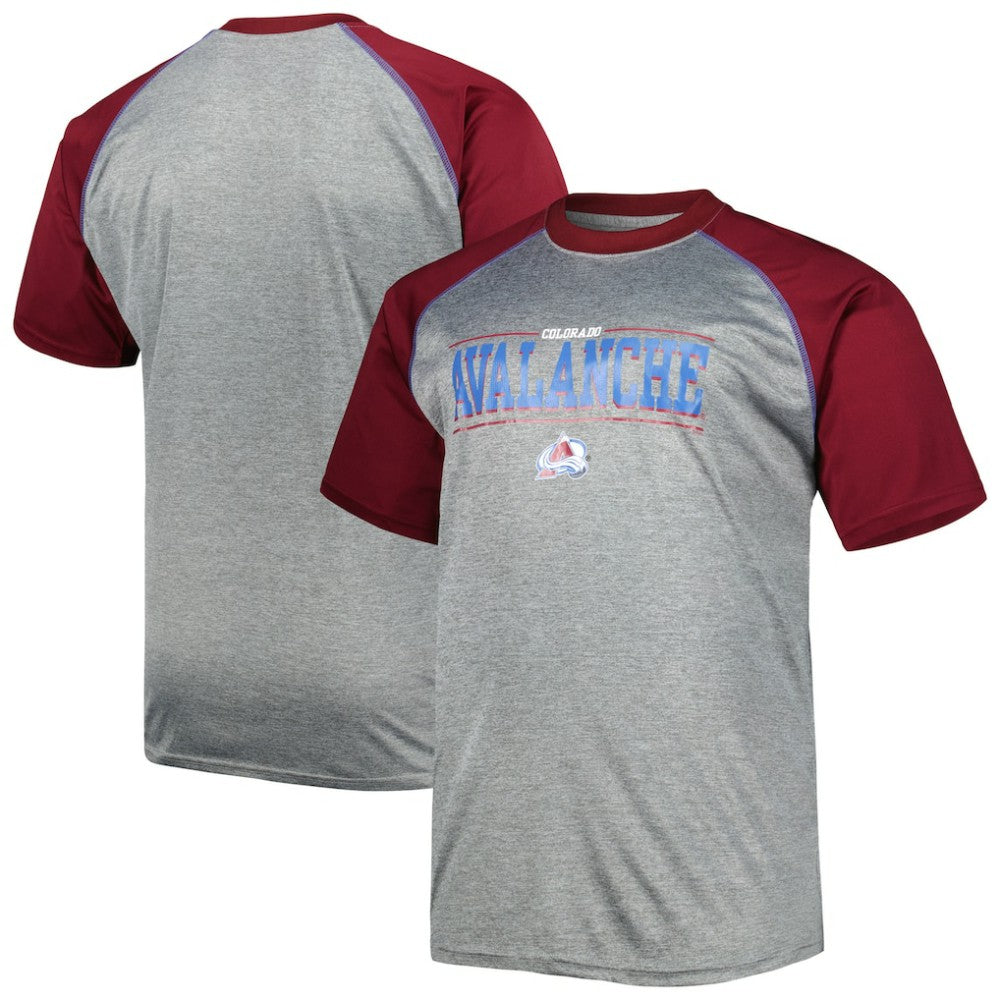 Colorado Avalanche Big & Tall Logo Raglan T-Shirt - Heather Gray T-shirts