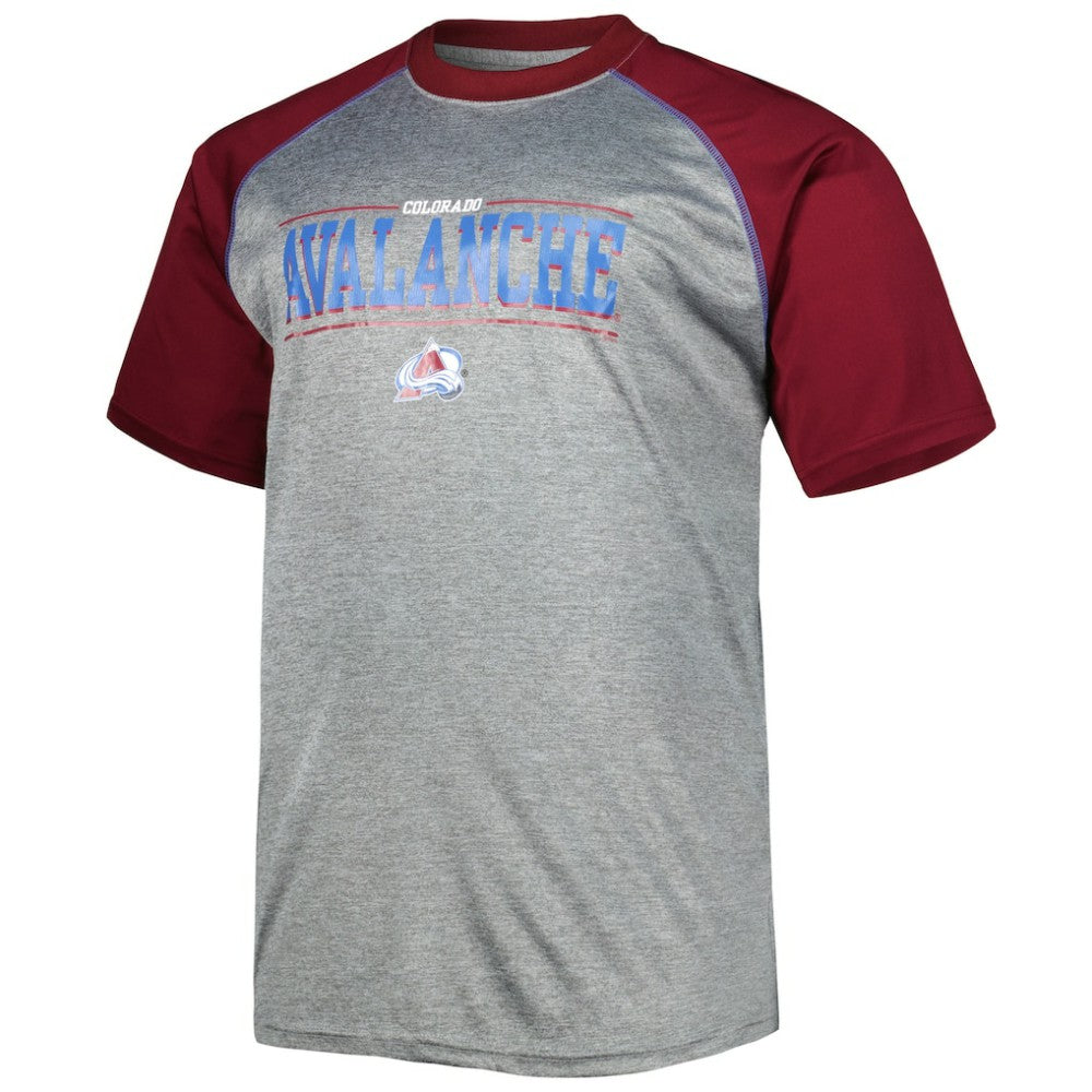 Colorado Avalanche Big & Tall Logo Raglan T-Shirt - Heather Gray T-shirts