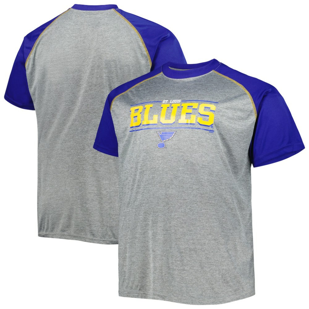St. Louis Blues Big & Tall Logo Raglan T-Shirt - Heather Gray T-shirts