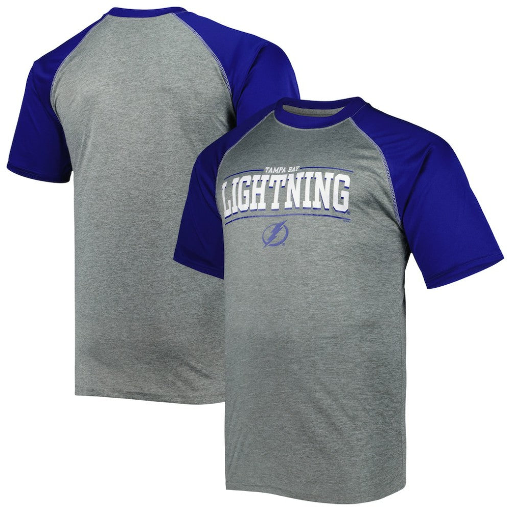 Tampa Bay Lightning Big & Tall Logo Raglan T-Shirt - Heather Gray T-shirts