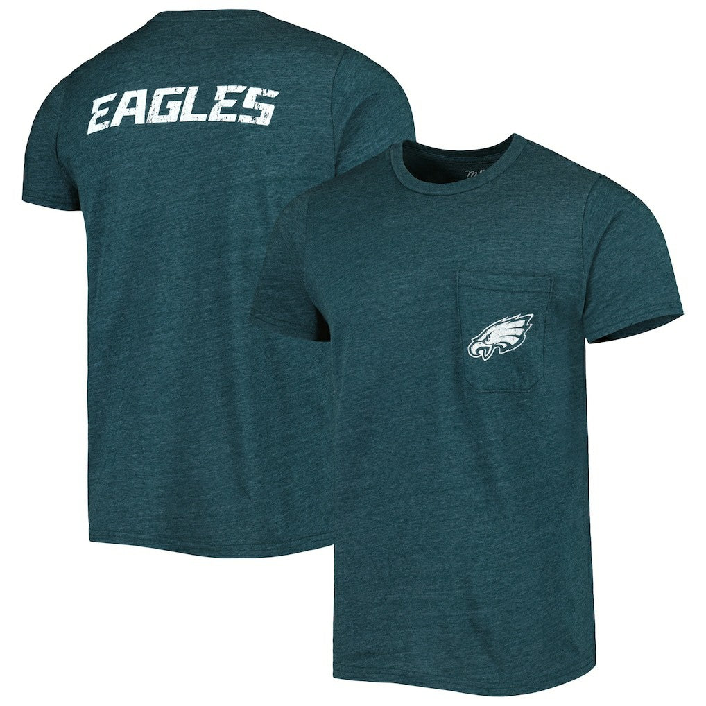 Philadelphia Eagles Majestic Threads Tri-Blend Pocket T-Shirt - Midnight Green cheap