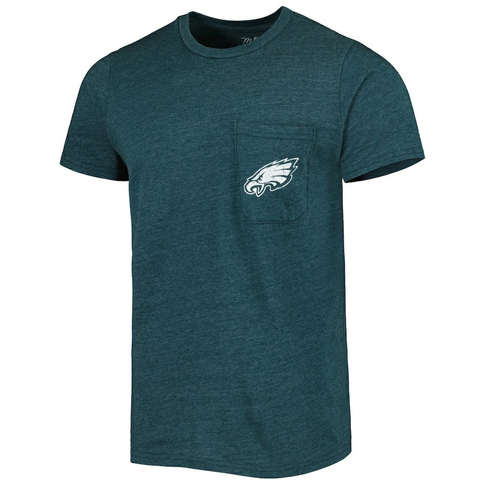 Philadelphia Eagles Majestic Threads Tri-Blend Pocket T-Shirt - Midnight Green cheap