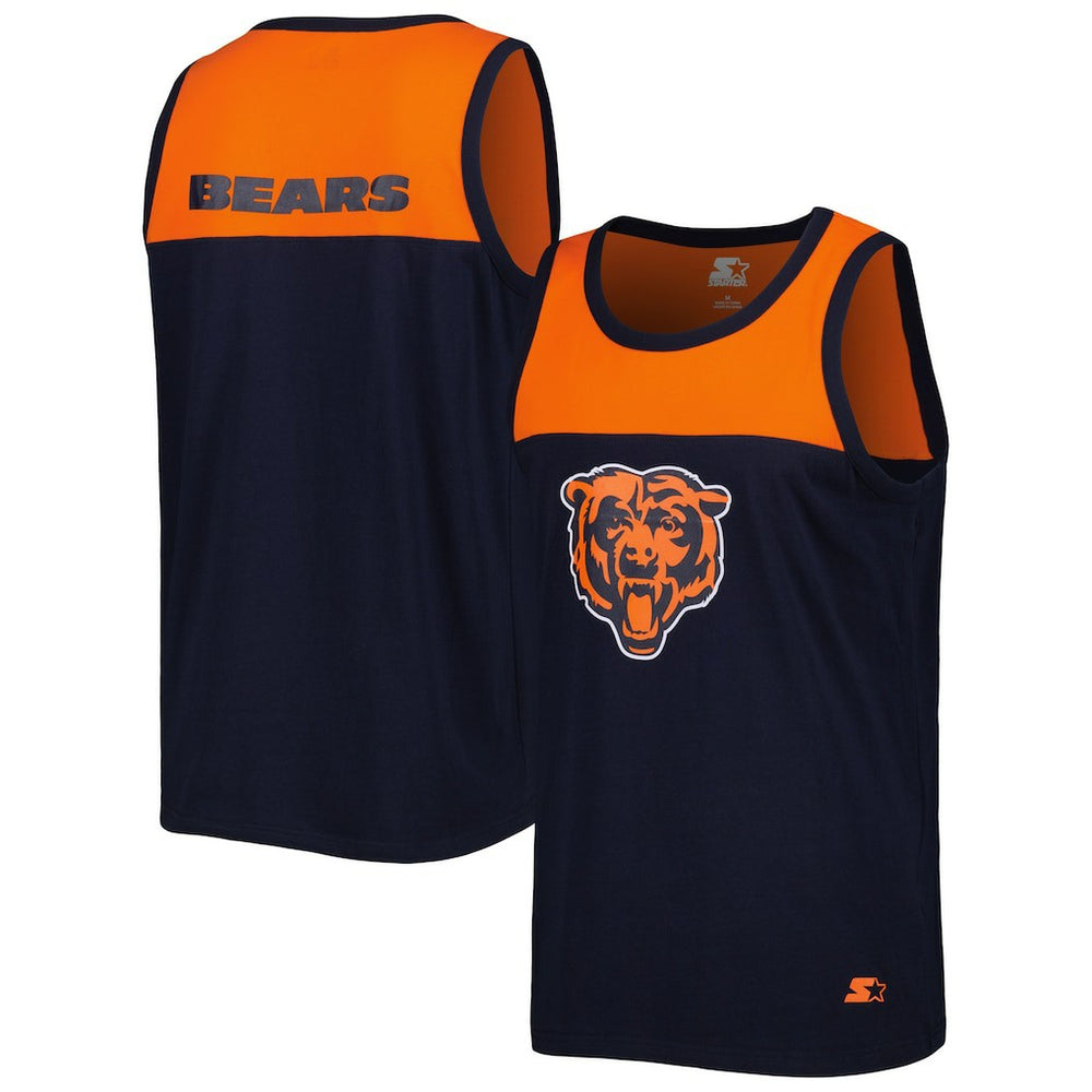 Chicago Bears Starter Logo Touchdown Fashion Tank Top - Navy/Orange outlet