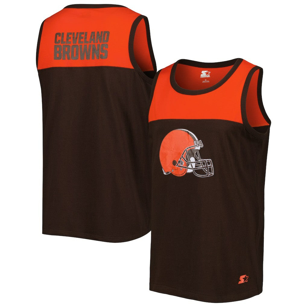 Cleveland Browns Starter Logo Touchdown Fashion Tank Top - Brown/Orange cheap
