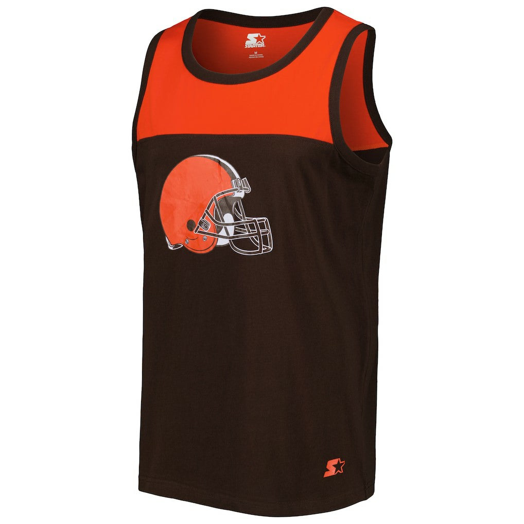 Cleveland Browns Starter Logo Touchdown Fashion Tank Top - Brown/Orange cheap