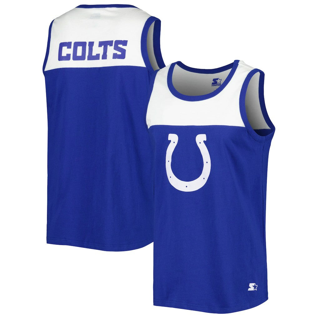 Indianapolis Colts Starter Logo Touchdown Fashion Tank Top - Royal/White outlet