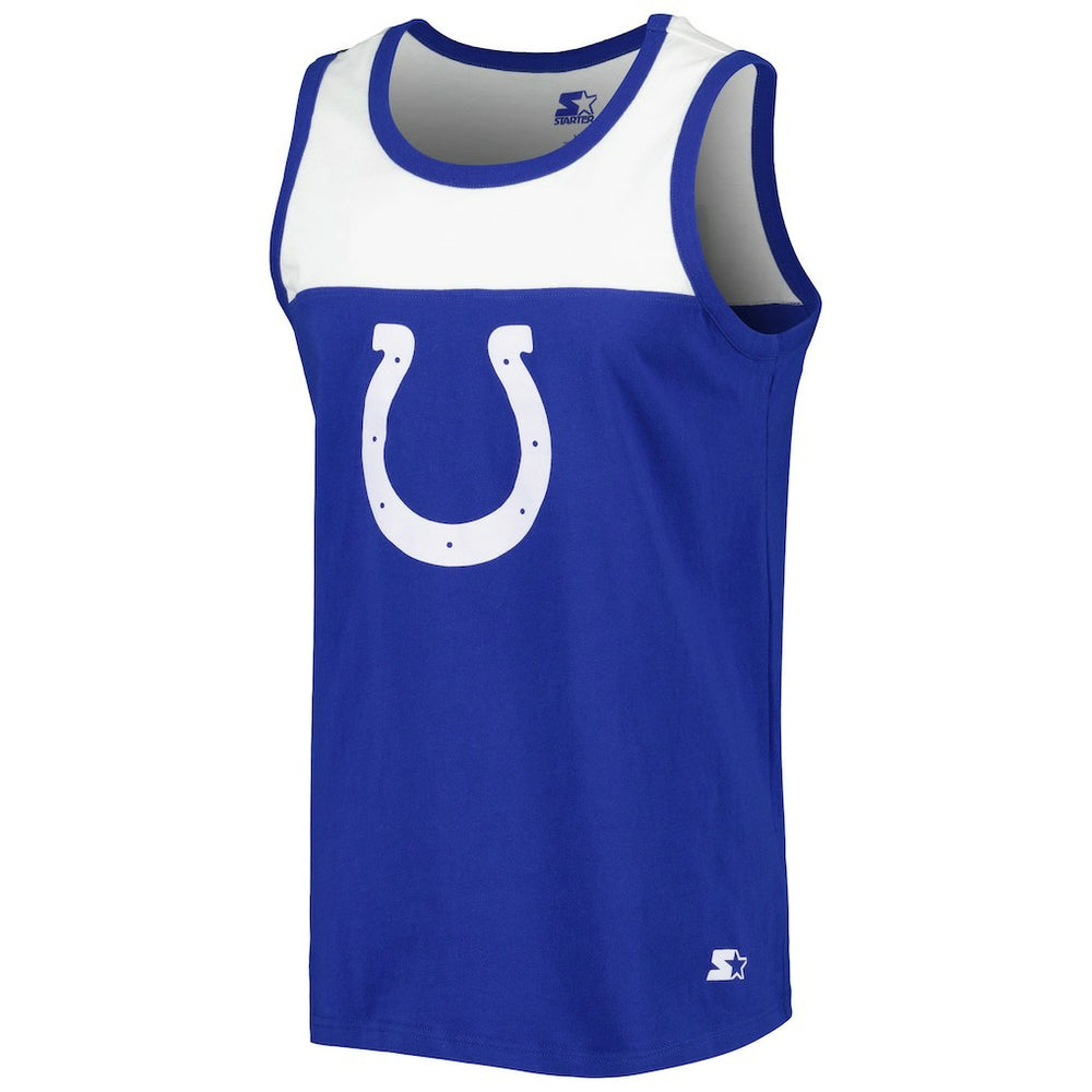 Indianapolis Colts Starter Logo Touchdown Fashion Tank Top - Royal/White outlet