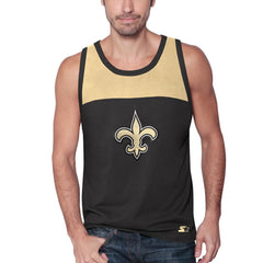 New Orleans Saints Starter Logo Touchdown Fashion Tank Top - Black/Gold outlet