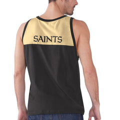 New Orleans Saints Starter Logo Touchdown Fashion Tank Top - Black/Gold outlet