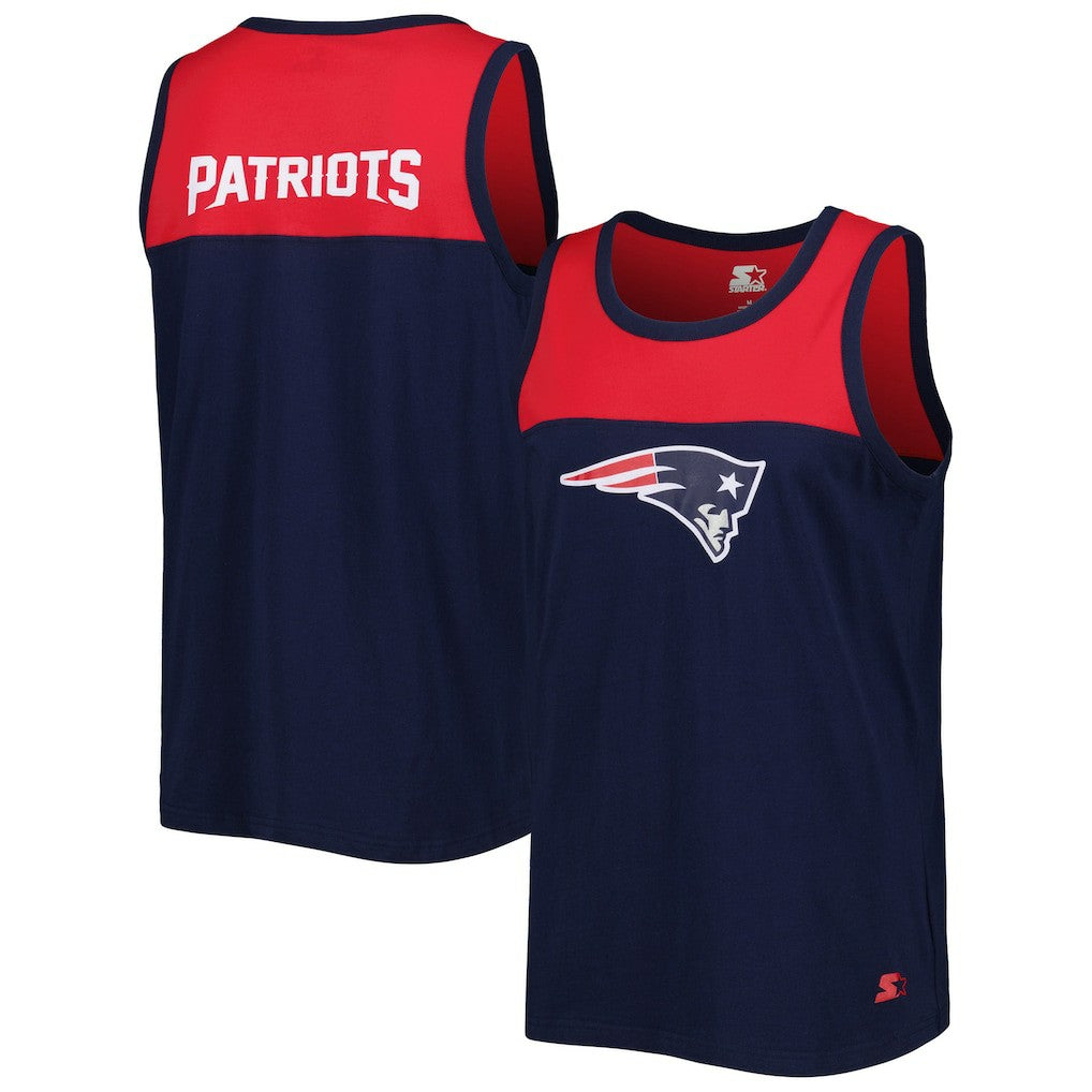 New England Patriots Starter Logo Touchdown Fashion Tank Top - Navy/Red discount