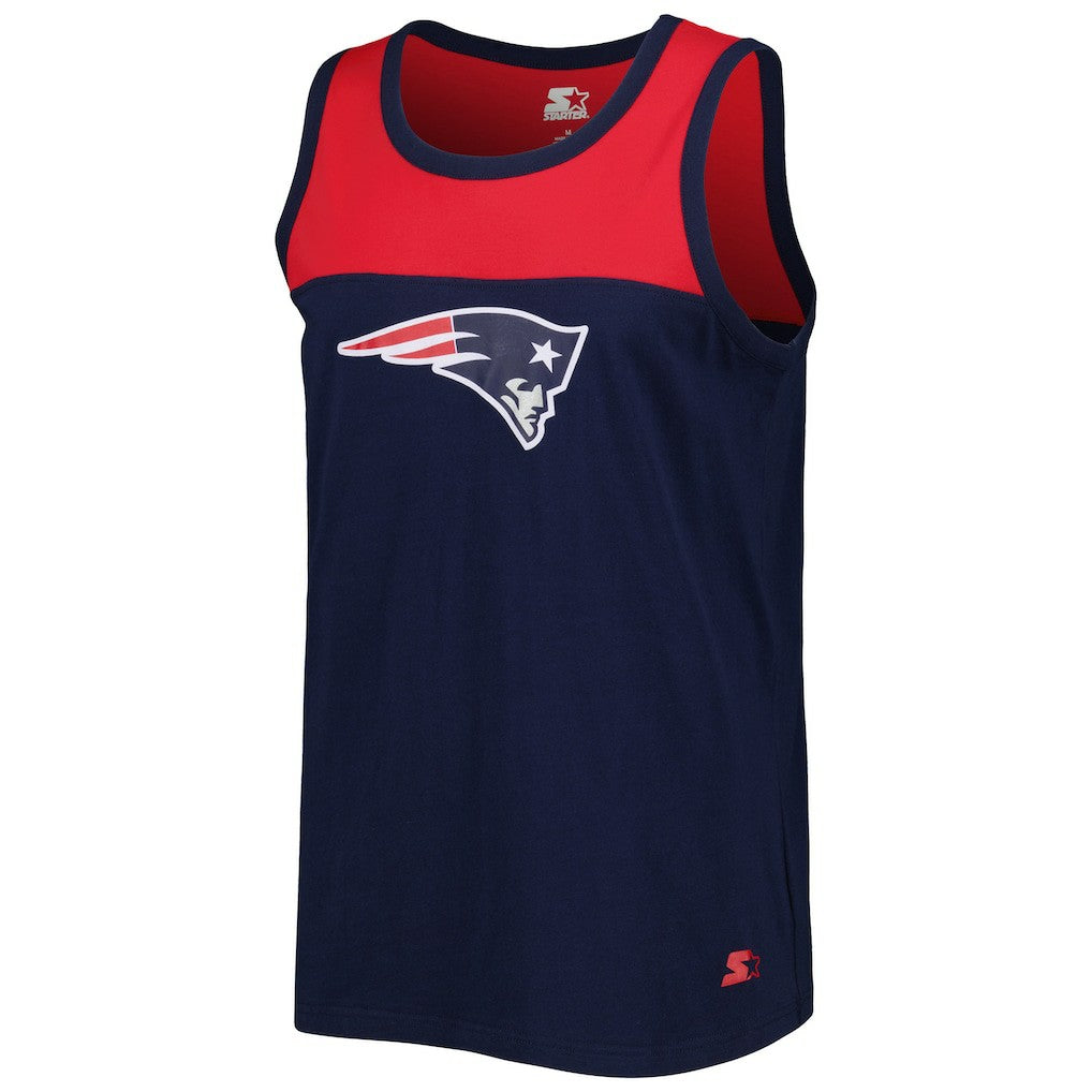New England Patriots Starter Logo Touchdown Fashion Tank Top - Navy/Red discount