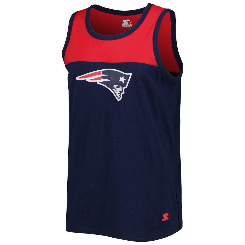New England Patriots Starter Logo Touchdown Fashion Tank Top - Navy/Red discount