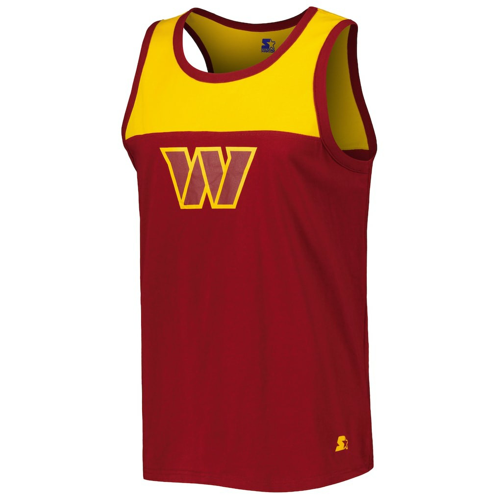 Washington Commanders Starter Logo Touchdown Fashion Tank Top - Burgundy/Gold on sale
