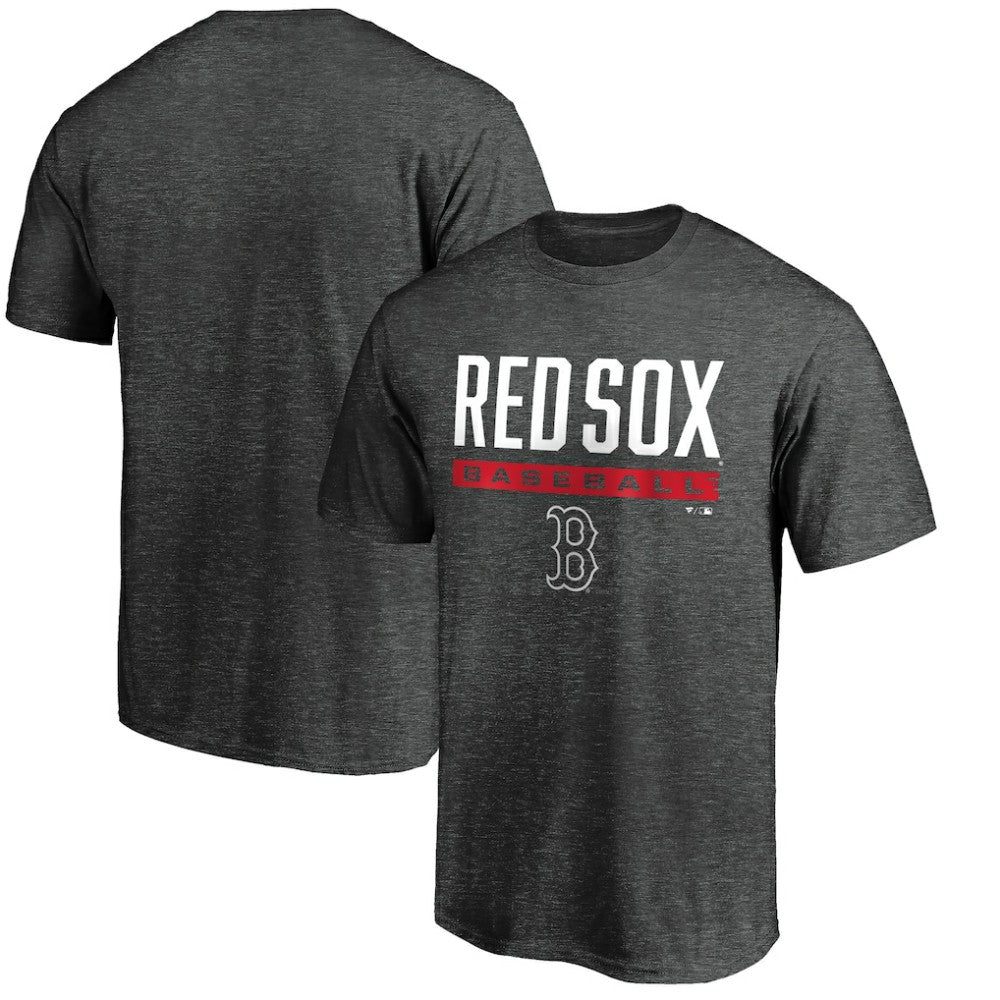 Boston Red Sox Team Win Stripe T-Shirt Charcoal