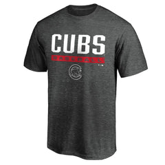 Chicago Cubs Team Win Stripe T-Shirt Charcoal