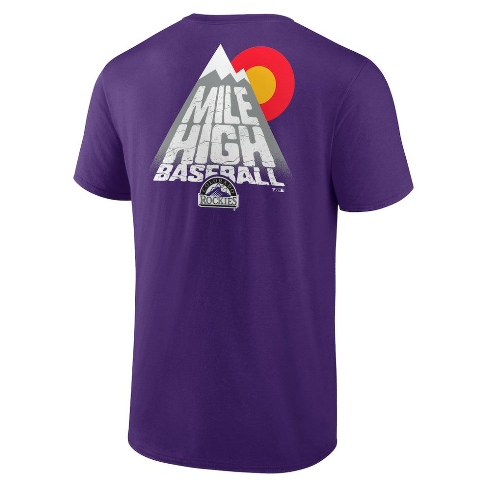 Colorado Rockies Team Hometown Collection Mile High Back T-Shirt Purple