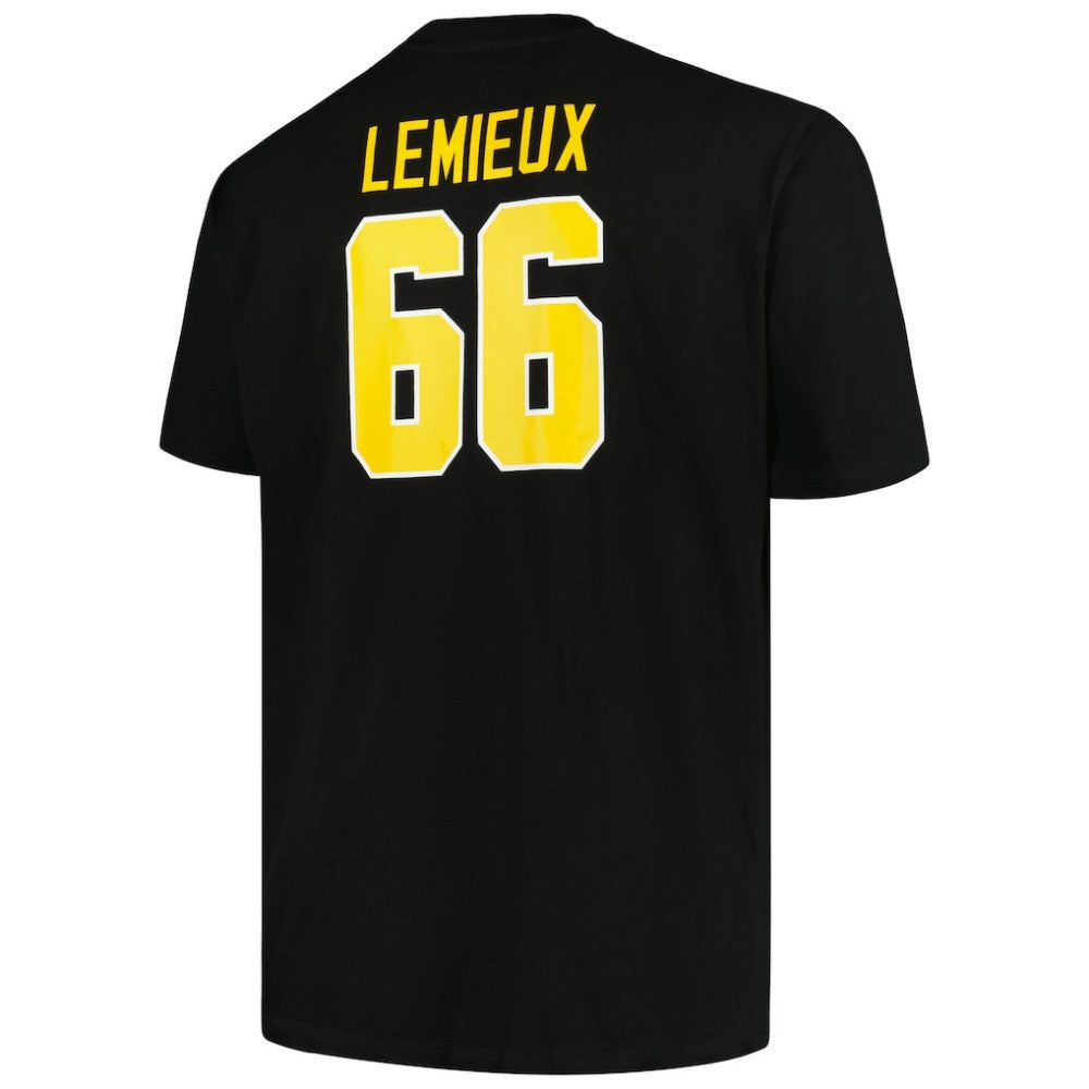 Mario Lemieux Pittsburgh Penguins Mitchell & Ness Big & Tall Name & Number T-Shirt - Black T-shirts