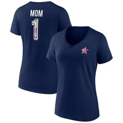 Houston Astros Women's Team Logo Mother's Day V-Neck T-Shirt Navy
