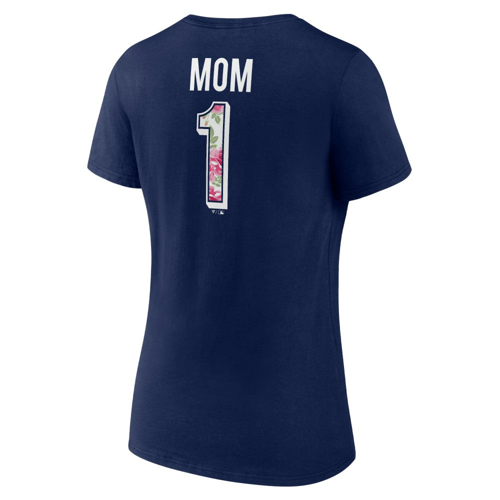 Houston Astros Women's Team Logo Mother's Day V-Neck T-Shirt Navy