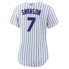 Dansby Swanson Chicago Cubs Women's Home Replica Player Jersey White/Royal