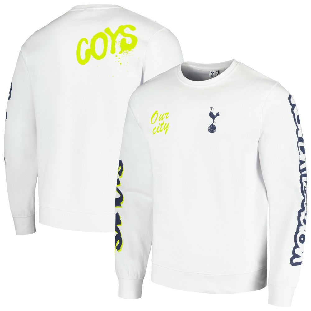 Tottenham Hotspur Graffiti Pullover Sweatshirt - White for sale