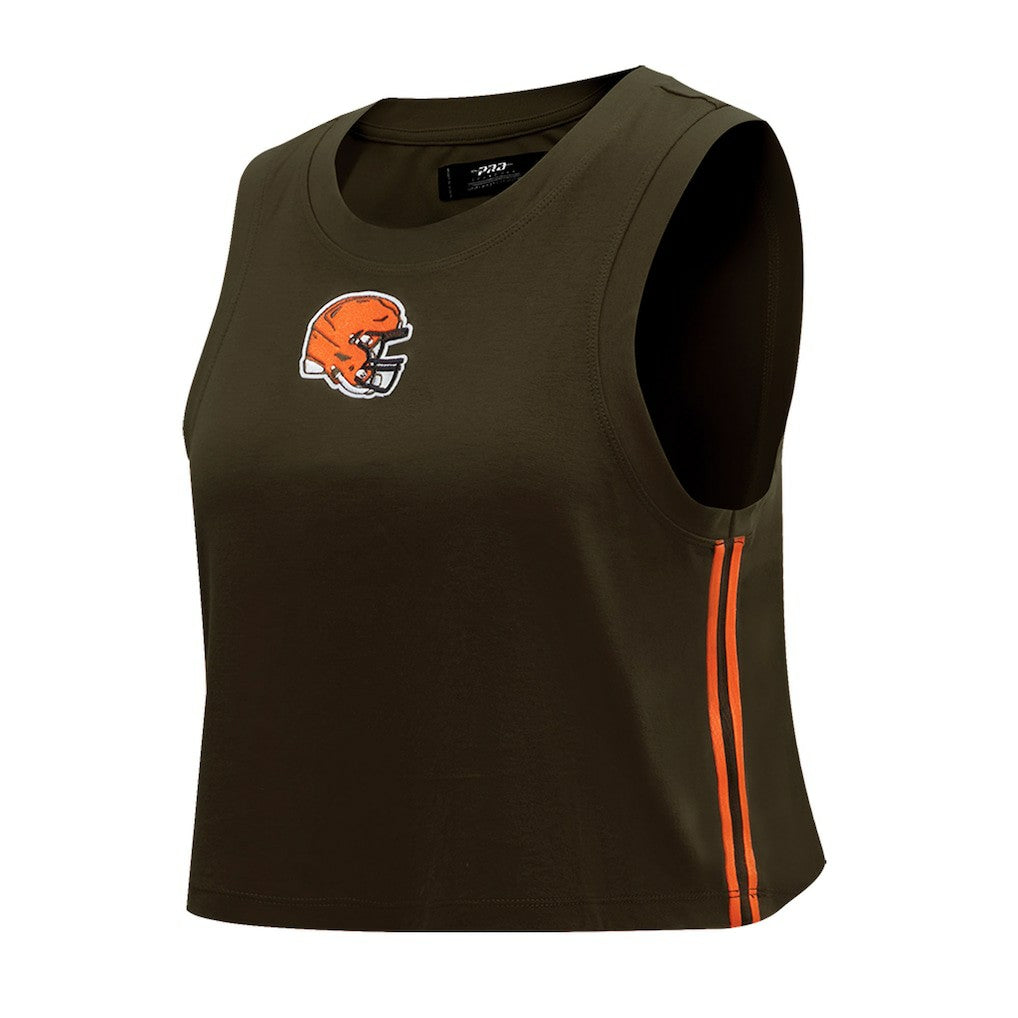 Cleveland Browns Pro Standard Women's Ombre Wordmark Classic Cropped Tank Top - Brown discount