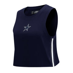 Dallas Cowboys Pro Standard Women's Ombre Wordmark Classic Cropped Tank Top - Navy online