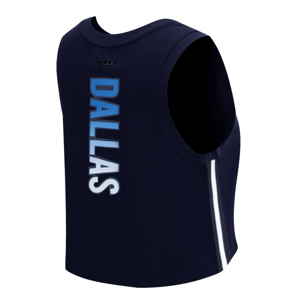 Dallas Cowboys Pro Standard Women's Ombre Wordmark Classic Cropped Tank Top - Navy online