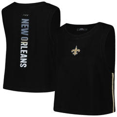 New Orleans Saints Pro Standard Women's Ombre Wordmark Classic Cropped Tank Top - Black discount